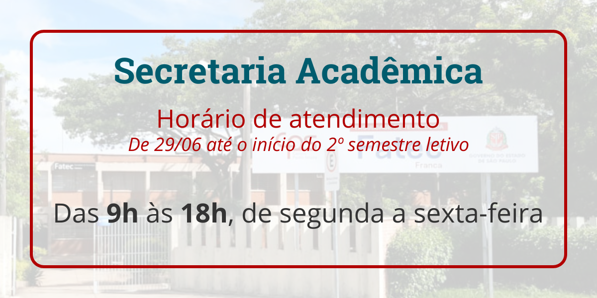 Horário Secretaria Julho/2026